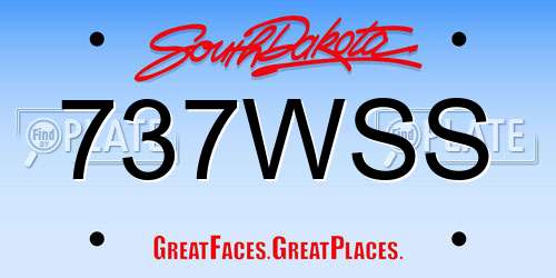 737WSS South Dakota License Plate