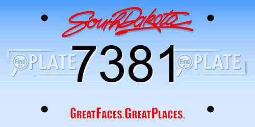7381 South Dakota License Plate