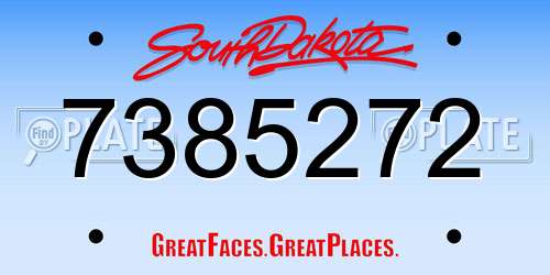 7385272 South Dakota License Plate