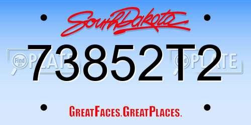 73852T2 South Dakota License Plate