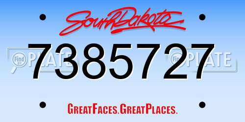7385727 South Dakota License Plate