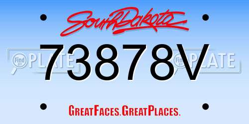 73878V South Dakota License Plate