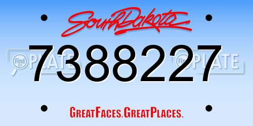 7388227 South Dakota License Plate