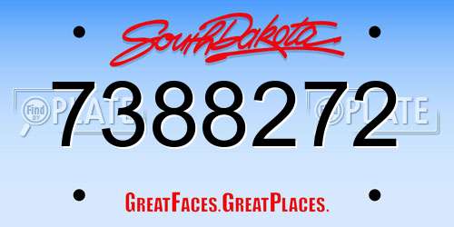 7388272 South Dakota License Plate