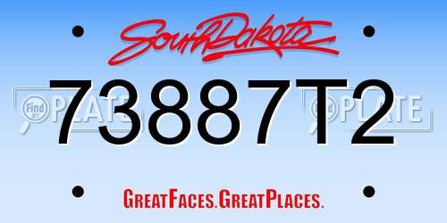 73887T2 South Dakota License Plate