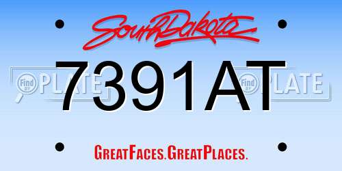7391AT South Dakota License Plate