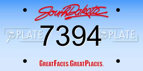 7394 South Dakota License Plate