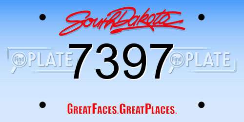 7397 South Dakota License Plate