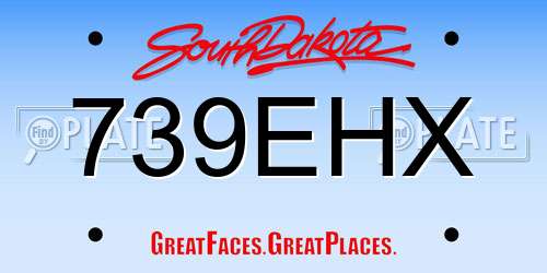 739EHX South Dakota License Plate