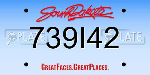 739I42 South Dakota License Plate