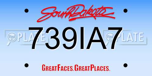 739IA7 South Dakota License Plate