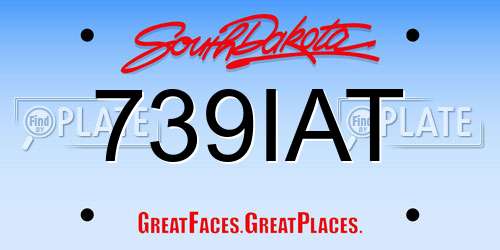 739IAT South Dakota License Plate