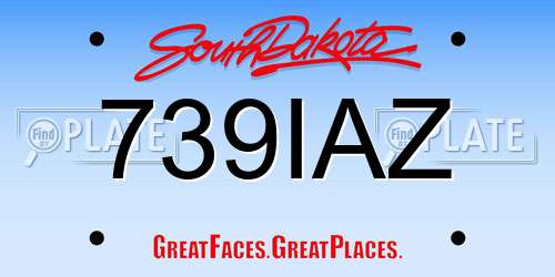 739IAZ South Dakota License Plate