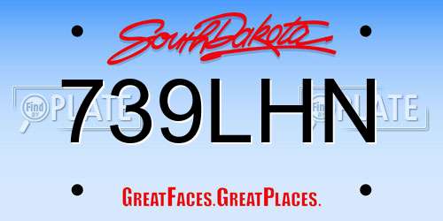 739LHN South Dakota License Plate