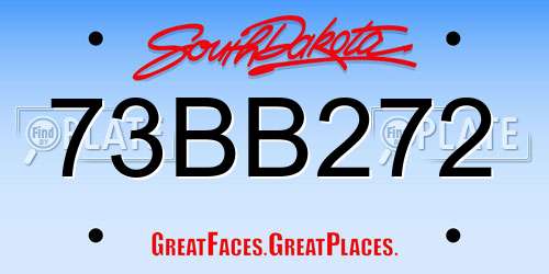 73BB272 South Dakota License Plate
