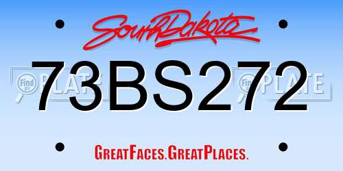 73BS272 South Dakota License Plate