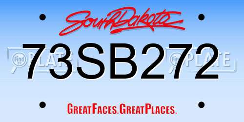 73SB272 South Dakota License Plate