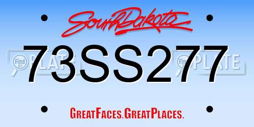 73SS277 South Dakota License Plate