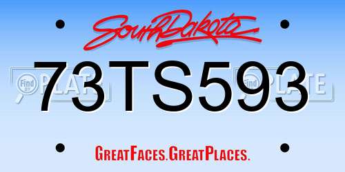 73TS593 South Dakota License Plate