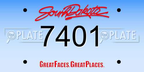 7401 South Dakota License Plate