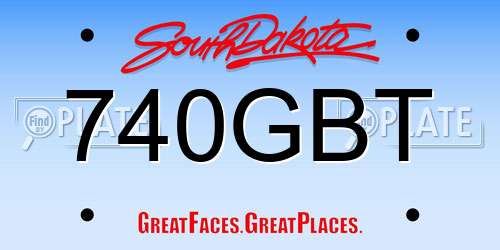 740GBT South Dakota License Plate
