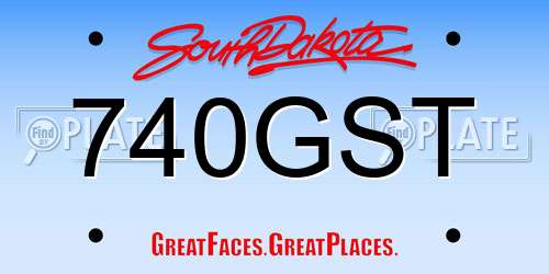 740GST South Dakota License Plate