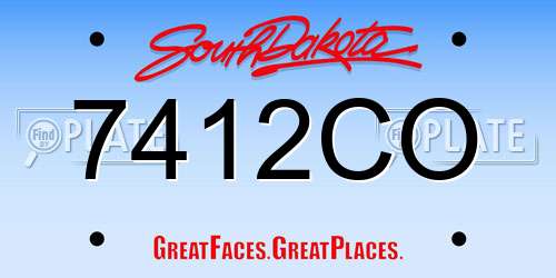 7412CO South Dakota License Plate