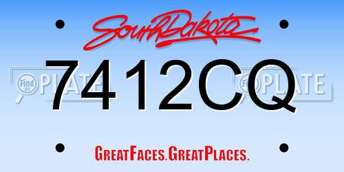 7412CQ South Dakota License Plate