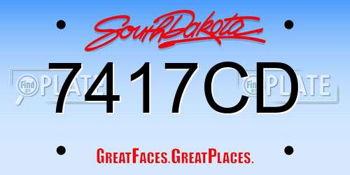 7417CD South Dakota License Plate