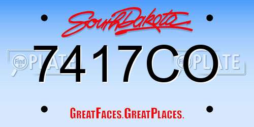 7417CO South Dakota License Plate