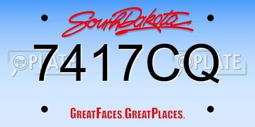 7417CQ South Dakota License Plate