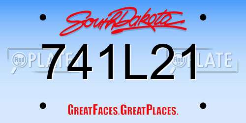 741L21 South Dakota License Plate