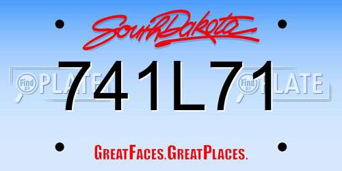 741L71 South Dakota License Plate