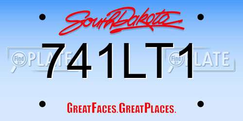 741LT1 South Dakota License Plate