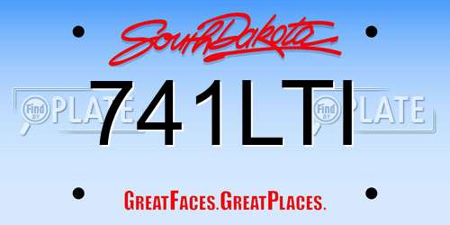 741LTI South Dakota License Plate