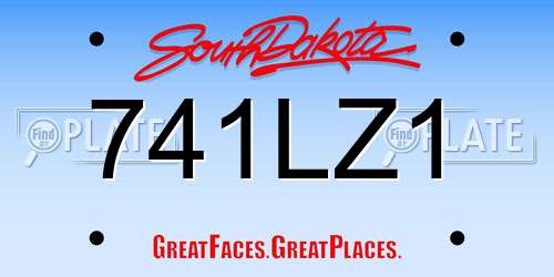 741LZ1 South Dakota License Plate