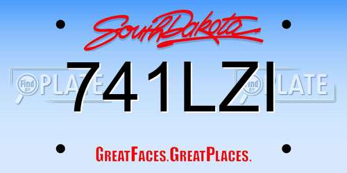 741LZI South Dakota License Plate