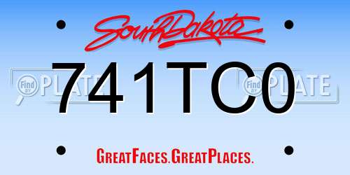 741TC0 South Dakota License Plate