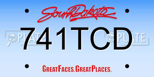 741TCD South Dakota License Plate