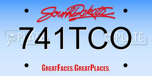 741TCO South Dakota License Plate