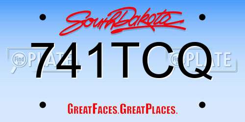 741TCQ South Dakota License Plate