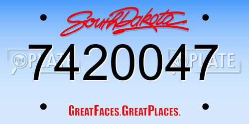 7420047 South Dakota License Plate