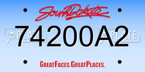 74200A2 South Dakota License Plate