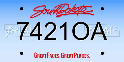 7421OA South Dakota License Plate