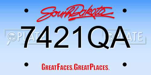 7421QA South Dakota License Plate