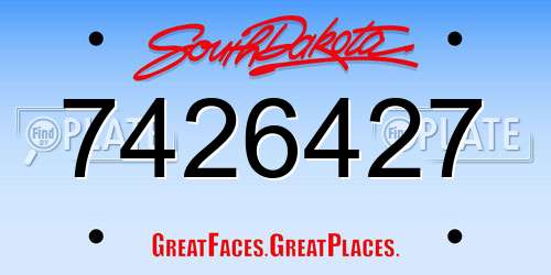 7426427 South Dakota License Plate