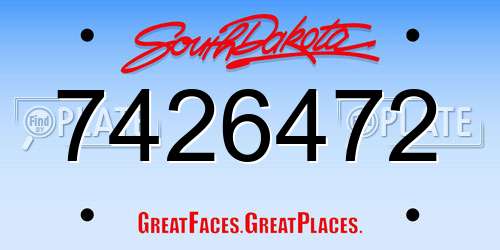 7426472 South Dakota License Plate