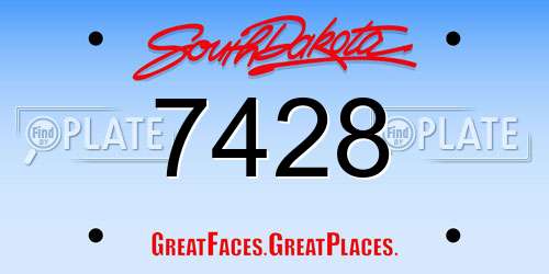 7428 South Dakota License Plate