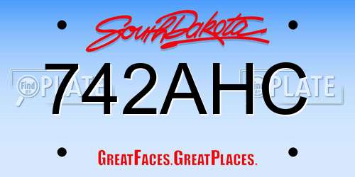 742AHC South Dakota License Plate