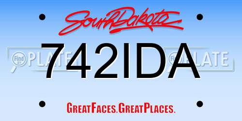 742IDA South Dakota License Plate